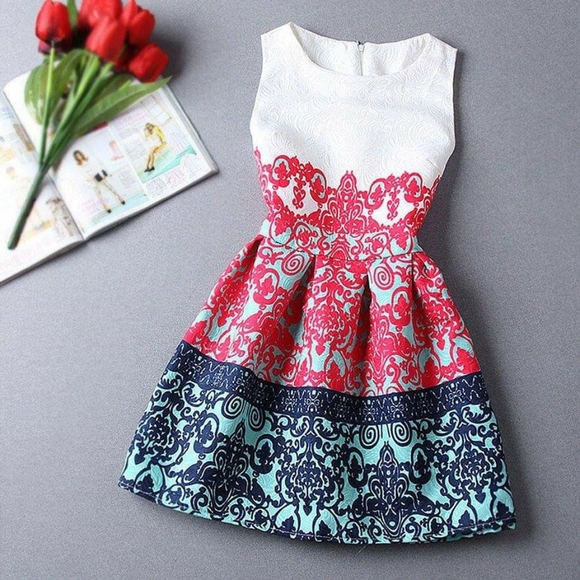 Modcloth Dresses & Skirts - 2/$12 Untwine It Vintage Red and Blue Dress